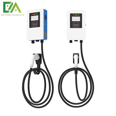 Giá tốt. 7KW 11KW 22KW Xe điện gắn tường màu xanh và trắng súng đơn AC Bộ sạc / Bộ sạc di động trực tuyến