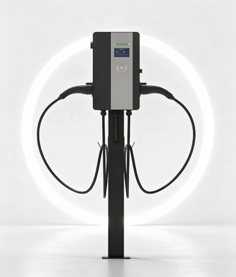 Giá tốt. Máy sạc AC EV hiệu suất cao Type1 11KW Thiết kế súng kép IP54 OCPP1.6J Xây dựng màn hình cảm ứng màu 4.3 inch 4G WIFI Ethernet APP Swipe Card Scan Code Activation Trực tuyến