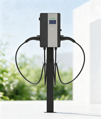Giá tốt. 22kW Dual Gun AC EV Charger Type 2 Wallbox 2x32A Smart Load Balancing 4G WiFi Commercial Trực tuyến