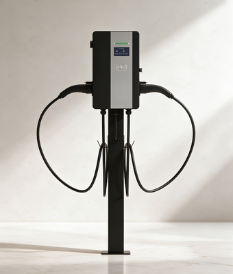 Giá tốt. 11kW Dual Gun AC EV Charger Type 2 Wall Mounted 2x16A Three Phase OCPP 1.6J RFID QR Code Trực tuyến