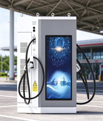 Giá tốt. Bộ sạc EV DC 80kW Màn hình quảng cáo LCD 55 inch Màn hình kép CCS1 CCS2 CHAdeMO GB/T cho bãi đỗ xe công cộng Trực tuyến