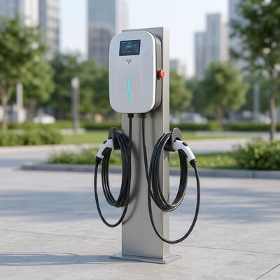 Giá tốt. 44kW Súng kép AC EV sạc sàn đứng 2x32A VIN RFID QR Start Fleet Highway Service Area IP65 Trực tuyến