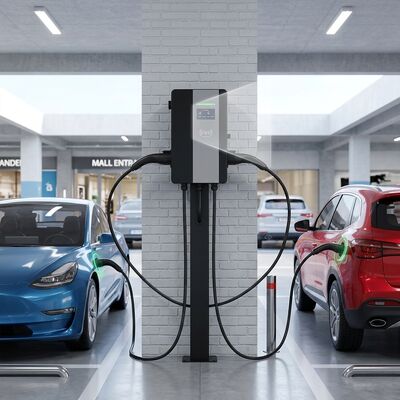 Giá tốt. Trạm sạc xe điện AC 22kW Dual Gun 32A Bãi đậu xe thương mại Máy tính tiền Mã QR RFID Trực tuyến