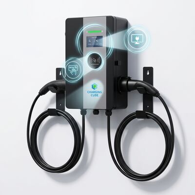 Giá tốt. Bộ sạc AC EV súng kép 11kW gắn trên tường Trạm sạc xe điện gia đình 16A IP54 OCPP1.6J Trực tuyến